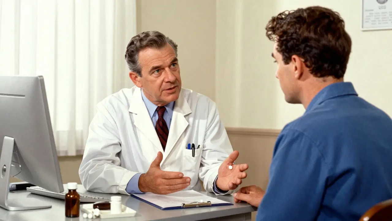 Doctor and patient discussing medication adjustments