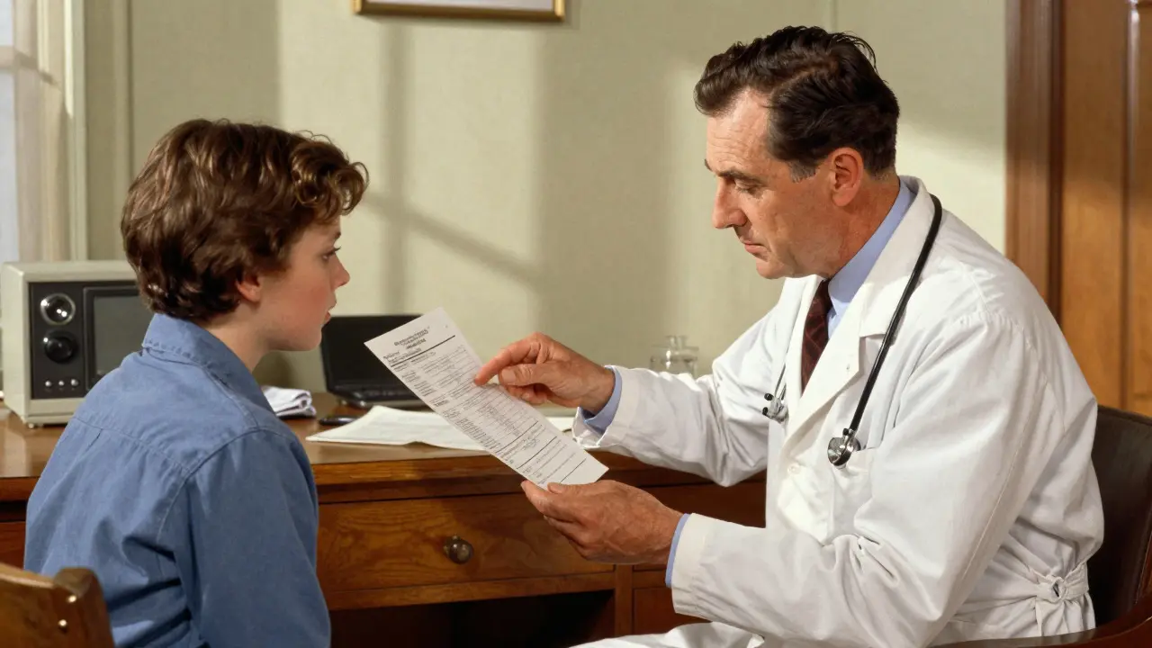 Doctor reassuringly explaining scan results to a patient